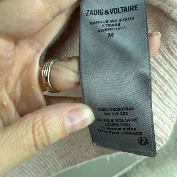 Zadig & Voltaire Markus stars 100% cashmere sweater - Picture 5 of 6